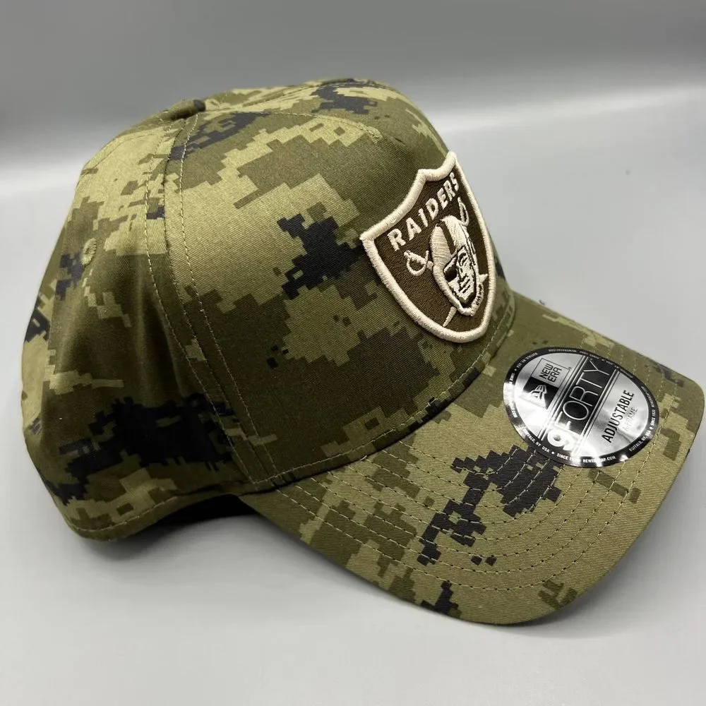 Las Vegas Raiders Hat Men‎ Green Camo 9Forty New Era Snap Back Cap New A-Frame